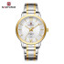NAVIFORCE NF9254 Stainless Steel Luxury Fashion Elegant Business Luminous Calendar Quartz Watch For Men - White & Golden